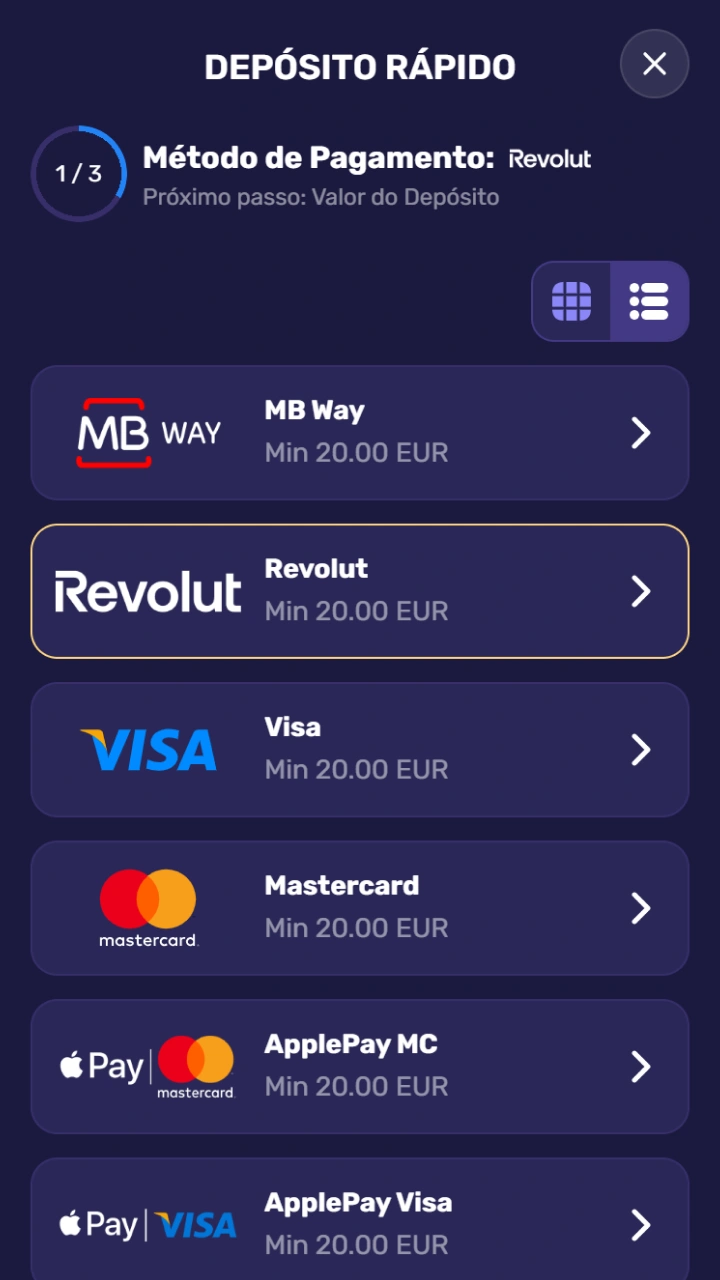 Escolha o seu método de pagamento preferido no NorthSpin e faça depósitos rápidos e seguros.