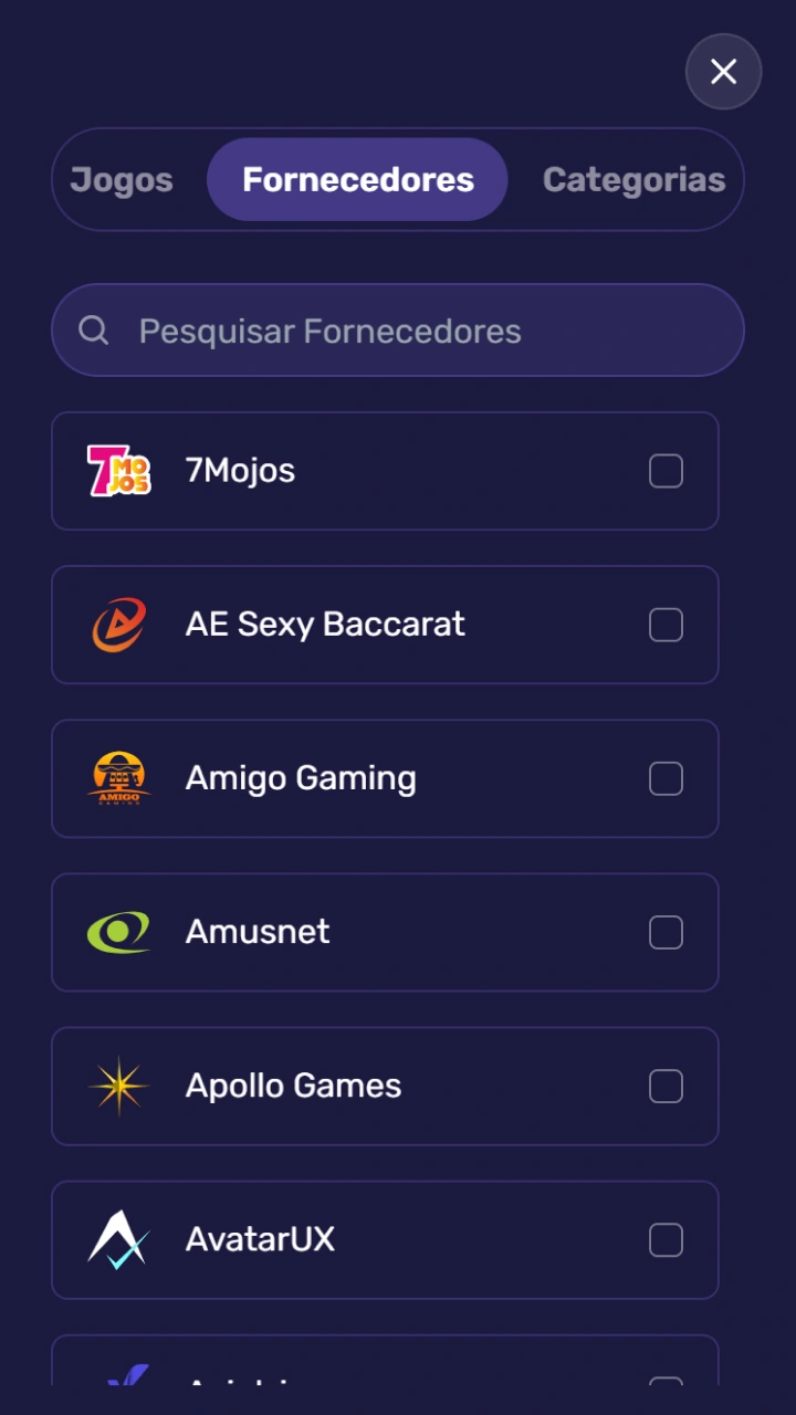 Filtre os melhores fornecedores de jogos no NorthSpin e encontre os seus slots favoritos.